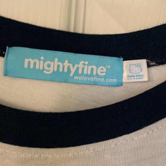 Mighty Fine M hello kitty t-shirt, never worn, white with navy sleeve - Picture 3 of 5